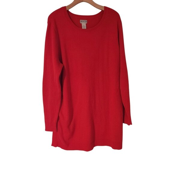 Duluth Trading Co. Womens S'no Sweat Crewneck Tunic Sweater Red Long XXL EUC - Picture 1 of 11